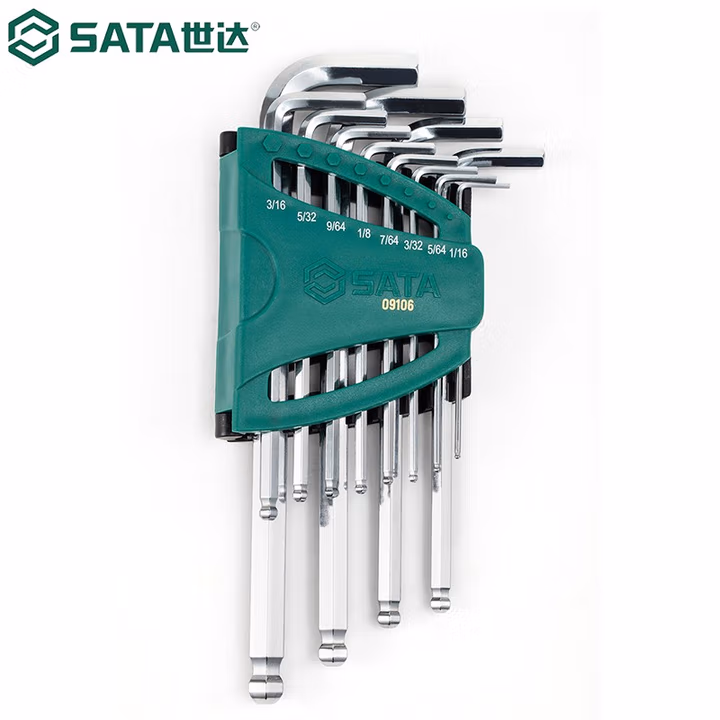 SATA/世达12件英制加长球头内六角扳手组套09106