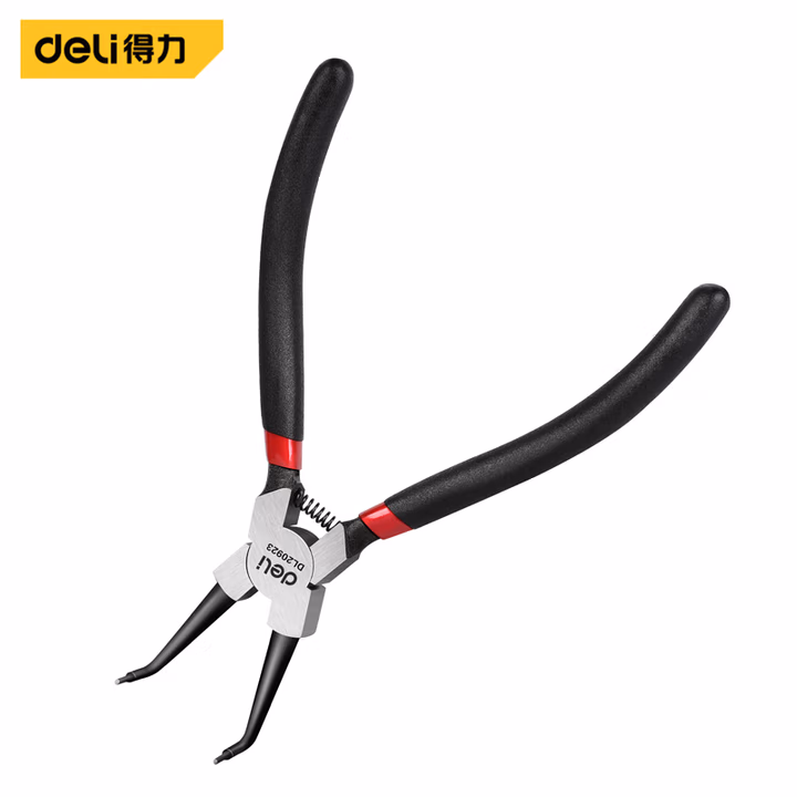 deli得力DL20923专业级德式内弯卡簧钳9寸铬钒钢(红)(把)