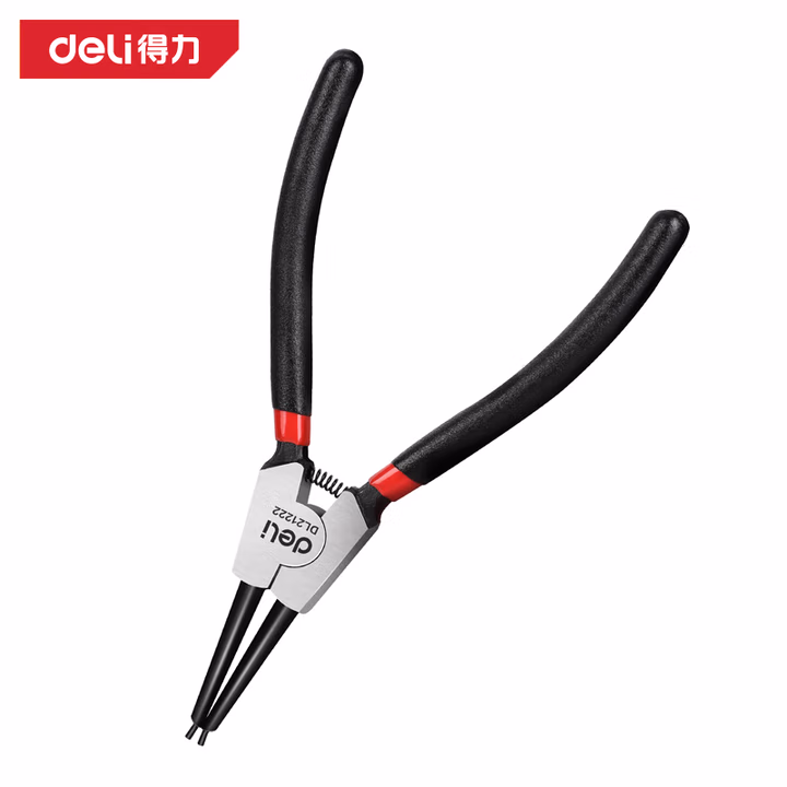 deli得力DL21222专业级德式外直卡簧钳13寸铬钒钢(红)(把)