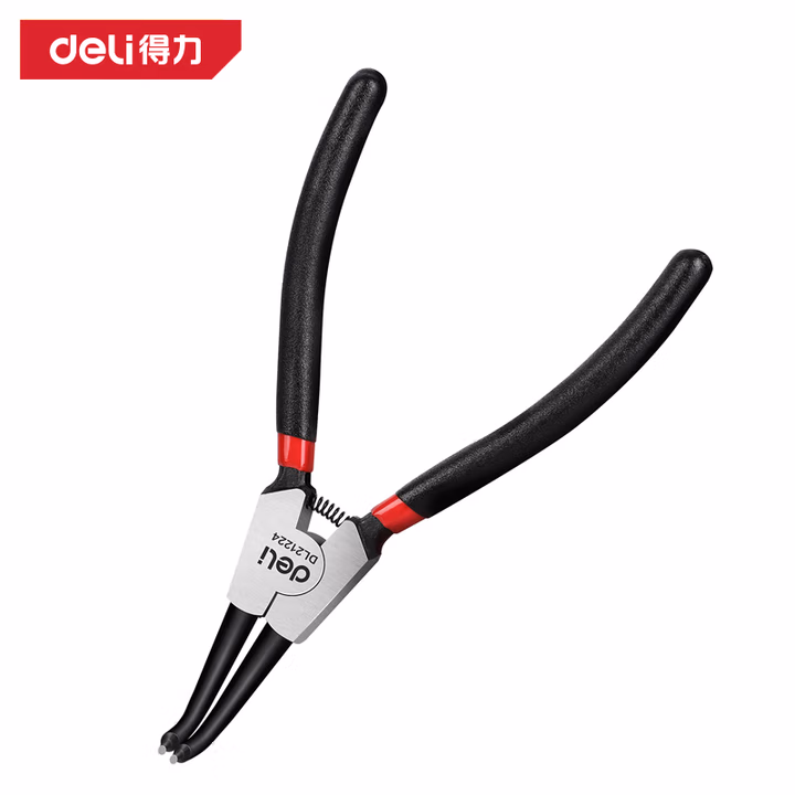 deli得力DL21224专业级德式外弯卡簧钳13寸铬钒钢(红新)(把)