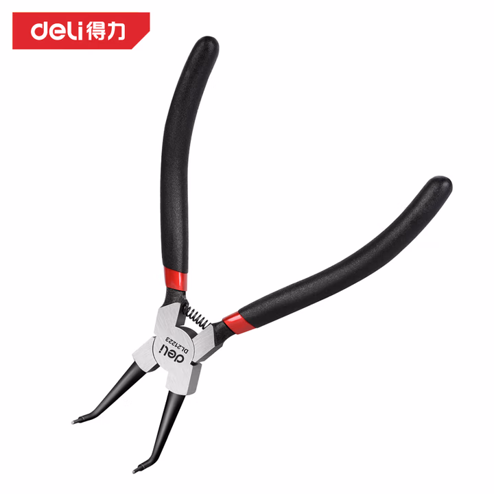 deli得力DL21223专业级德式内弯卡簧钳13寸铬钒钢(红新)(把)