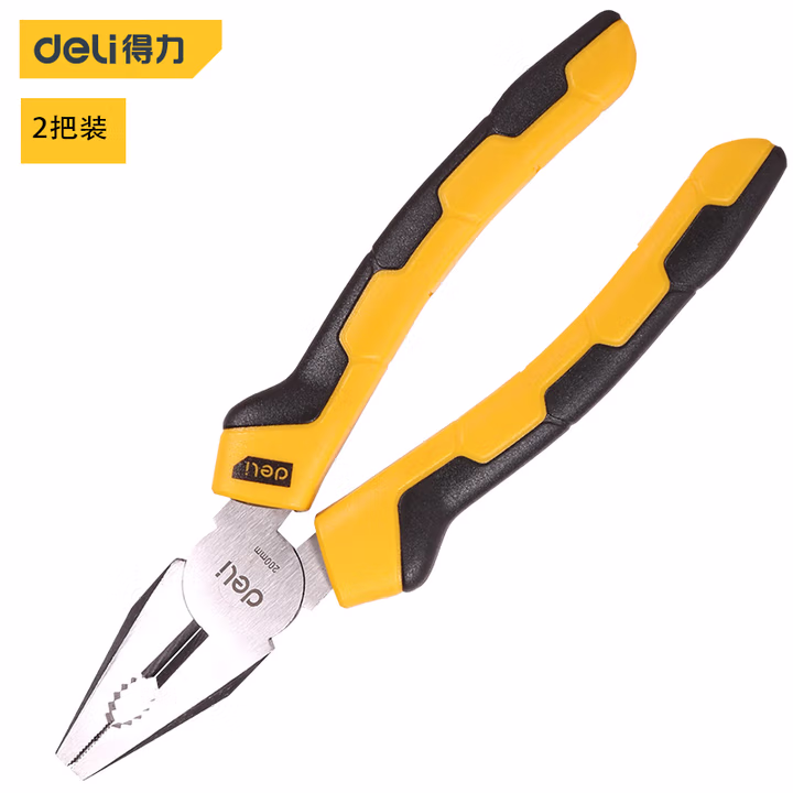 deli得力DL0003德式钢丝钳8寸刃口升级(黄)(把)