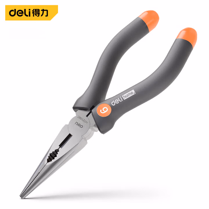 deli得力HT2106C_home系列尖嘴钳6寸(橙)(把)