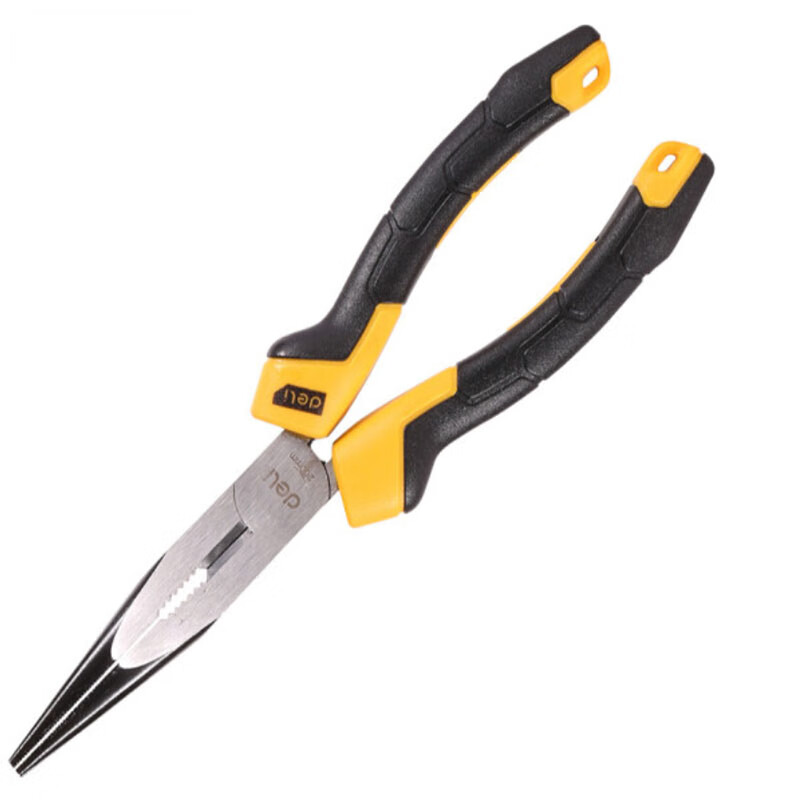 deli得力DL2108Z专业级德式尖嘴钳8寸偏心省力(黄)(把)