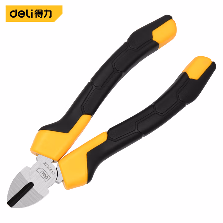 deli得力DL2207Z专业级德式斜嘴钳7寸铬钒钢(黄)(把)