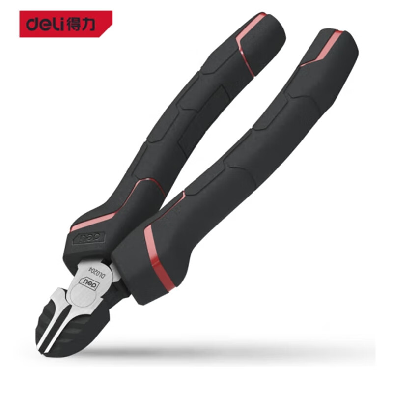 deli得力DL0204工业级省力斜嘴钳6寸偏心省力(红)(把)