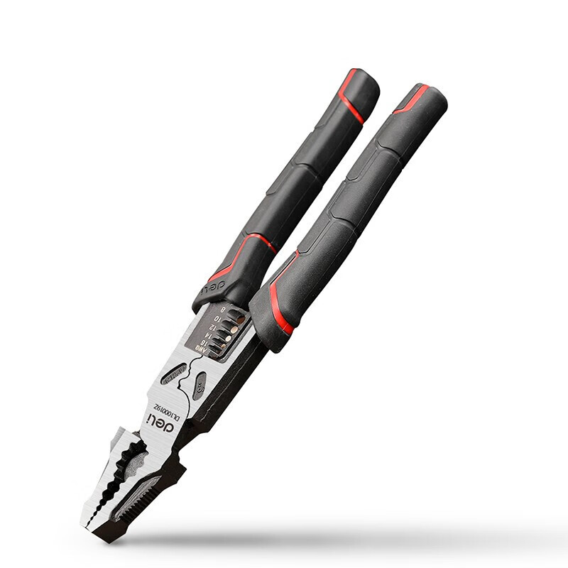 deli得力DL100019Z多功能钢丝钳9寸省力型高寿命铬钒钢(红)(把)