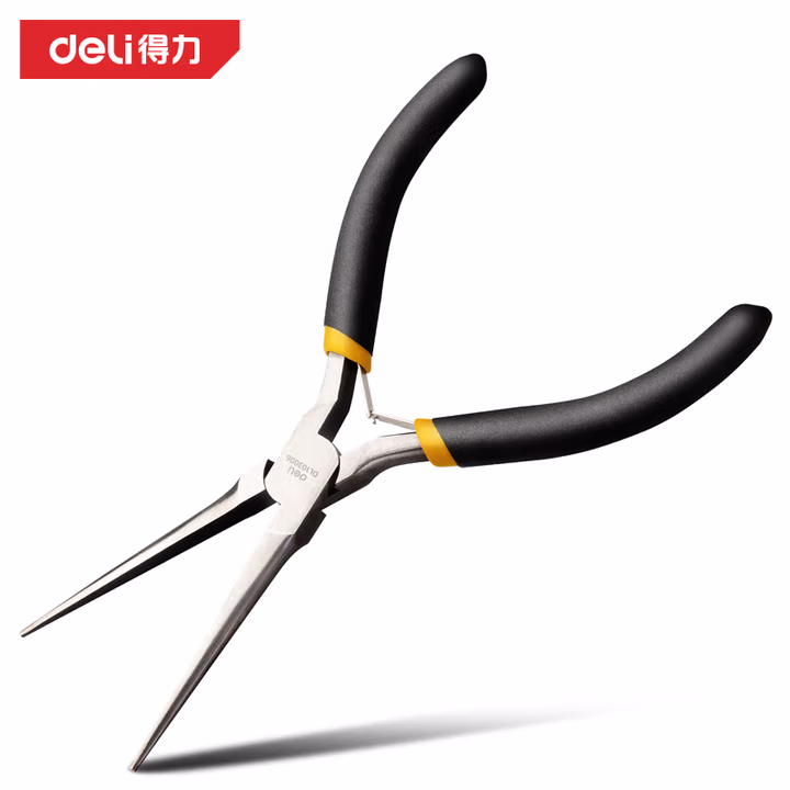 deli得力DL103006迷你针嘴钳6寸(黑)(把)