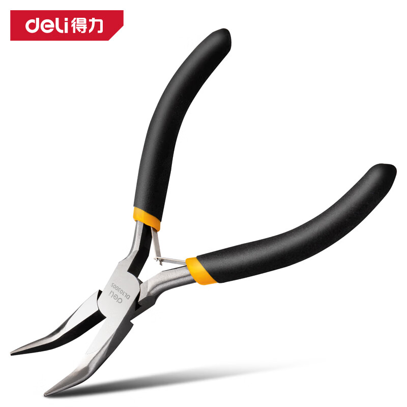 deli得力DL103005迷你弯嘴钳5寸(黑)(把)