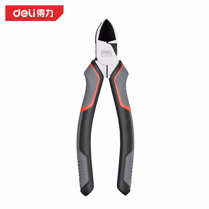 deli得力DL102106日式斜嘴钳6寸省力型高寿命铬钒钢(红)(把)