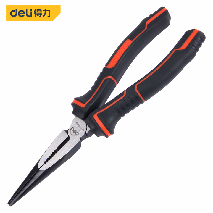 deli得力DL100208G工业级日式省力尖嘴钳8寸高寿命(红)(把)