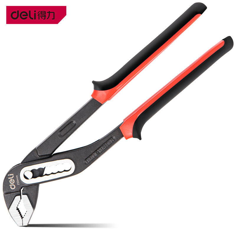 deli得力DL2610Z专业级水泵钳10寸铬钒钢(红)(把)
