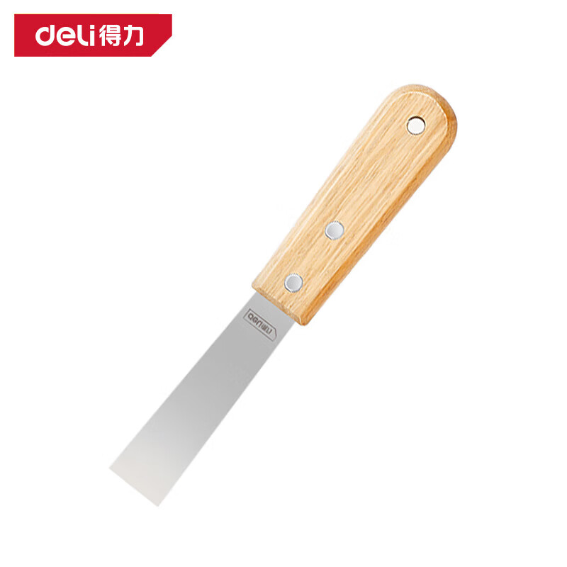 deli得力DL-HD1C木柄油灰刀1寸(银)(把)
