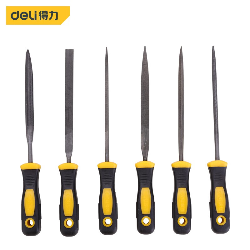 deli得力DL2161什锦锉6件套4×160mm(黄)(把)