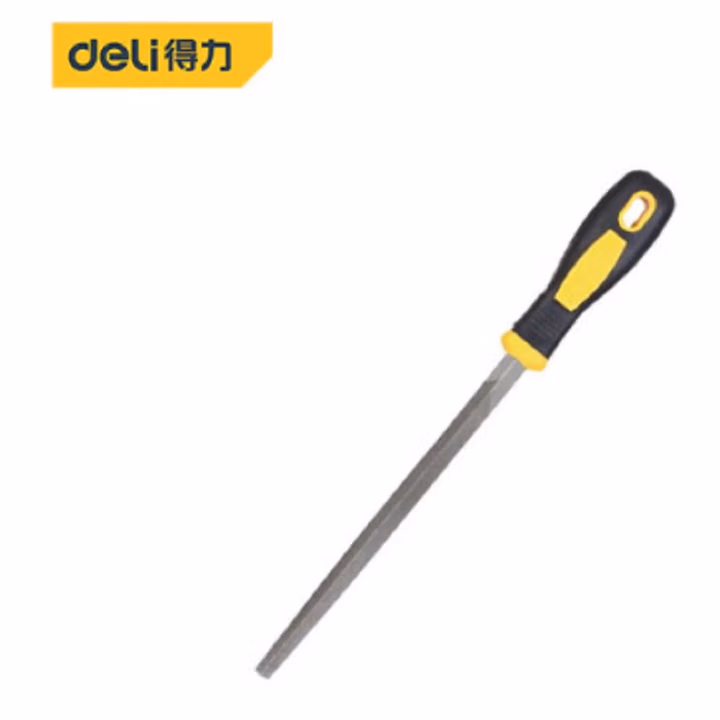 deli得力DL67108中齿三角锉8寸(黄)(把)