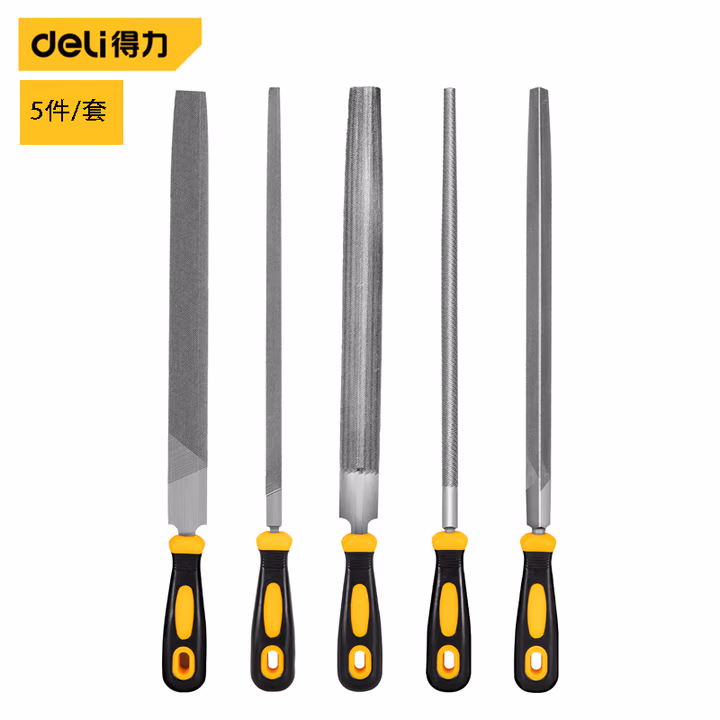 deli得力DL352125中齿锉刀组套12寸(黄)(袋)