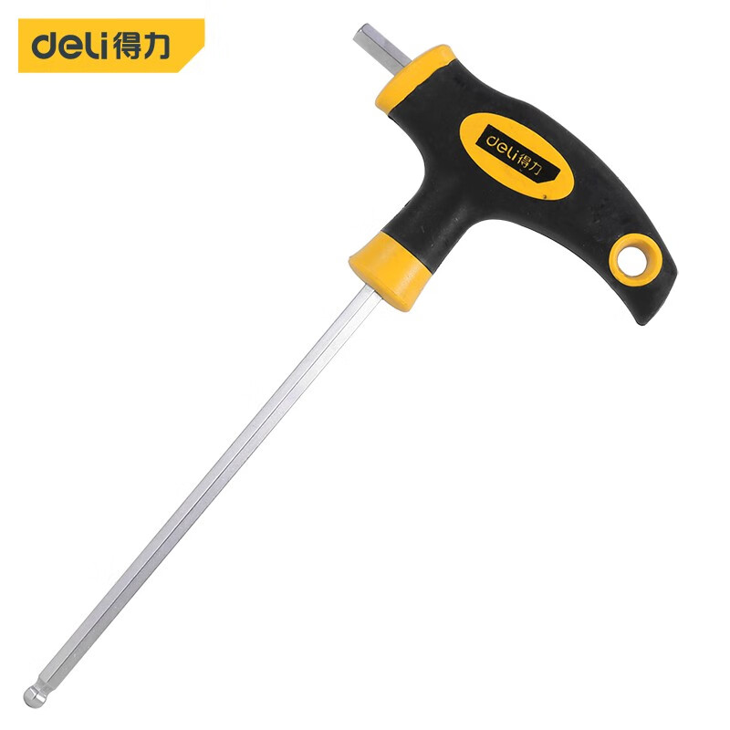 deli得力DL2275球头T型内六角6MM铬钒钢(黄)(支)