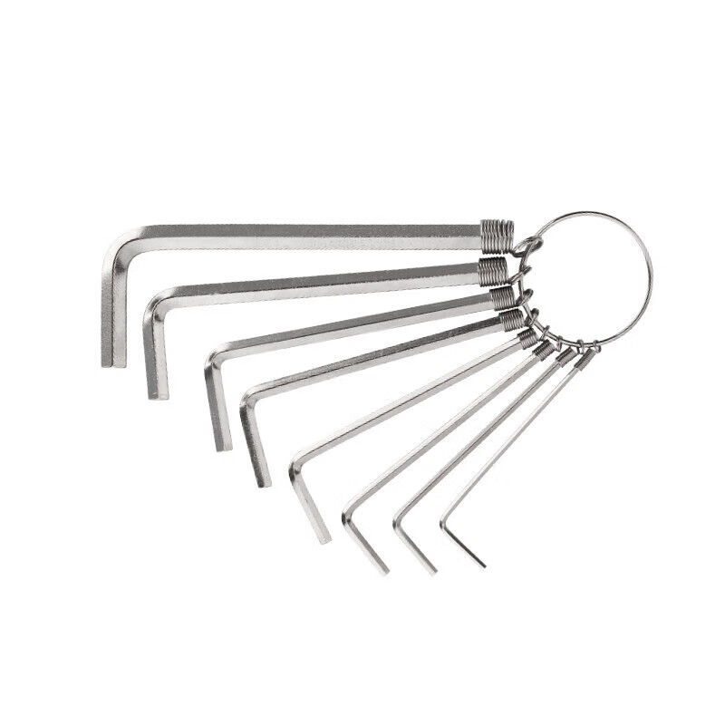 deli得力DL3080标准平头内六角组套8件套吊环(银)(套)