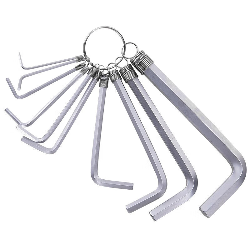 deli得力DL3100标准平头内六角组套10件套吊环(银)(套)