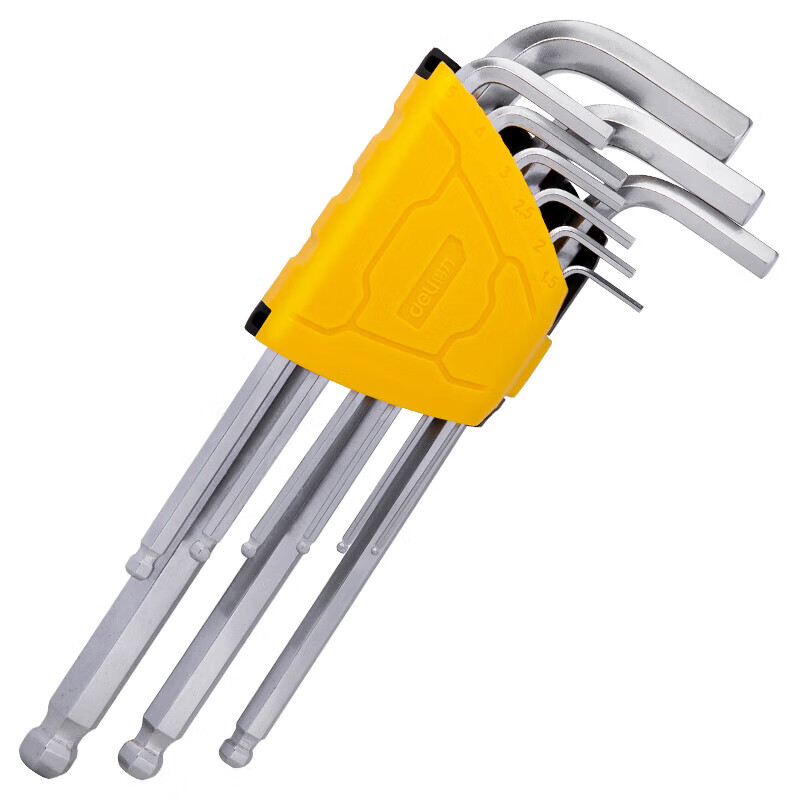 deli得力DL3088加长球头内六角组套9件套(黄)(套)