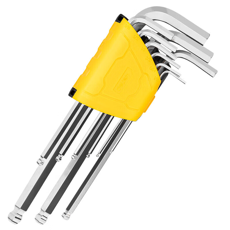 deli得力DL3092英制加长球头内六角组套9件套(黄)(套)