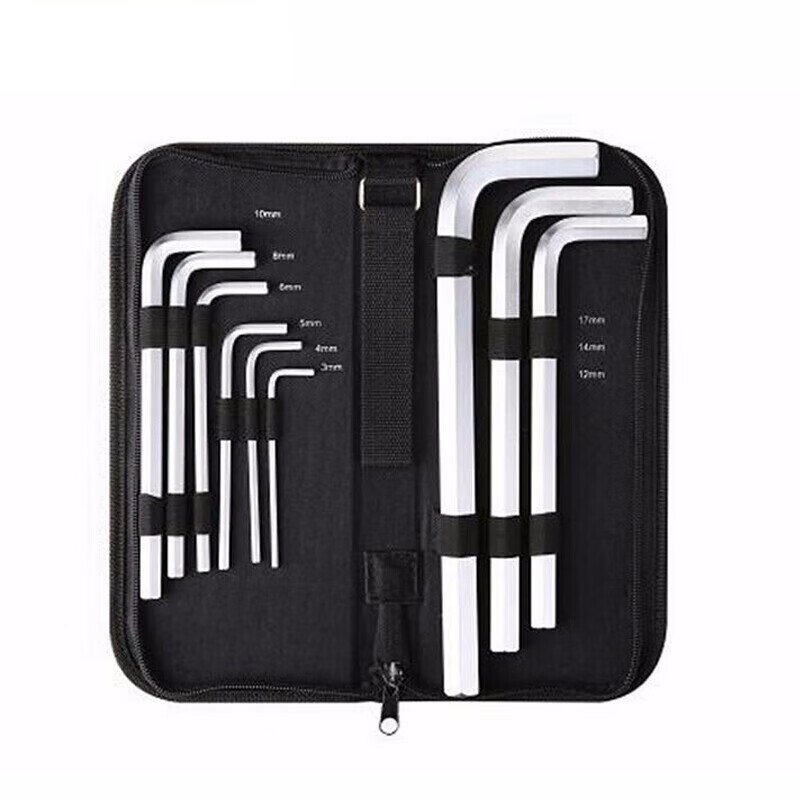 deli得力DL3110标准平头内六角组套10件套布包(银)(套)