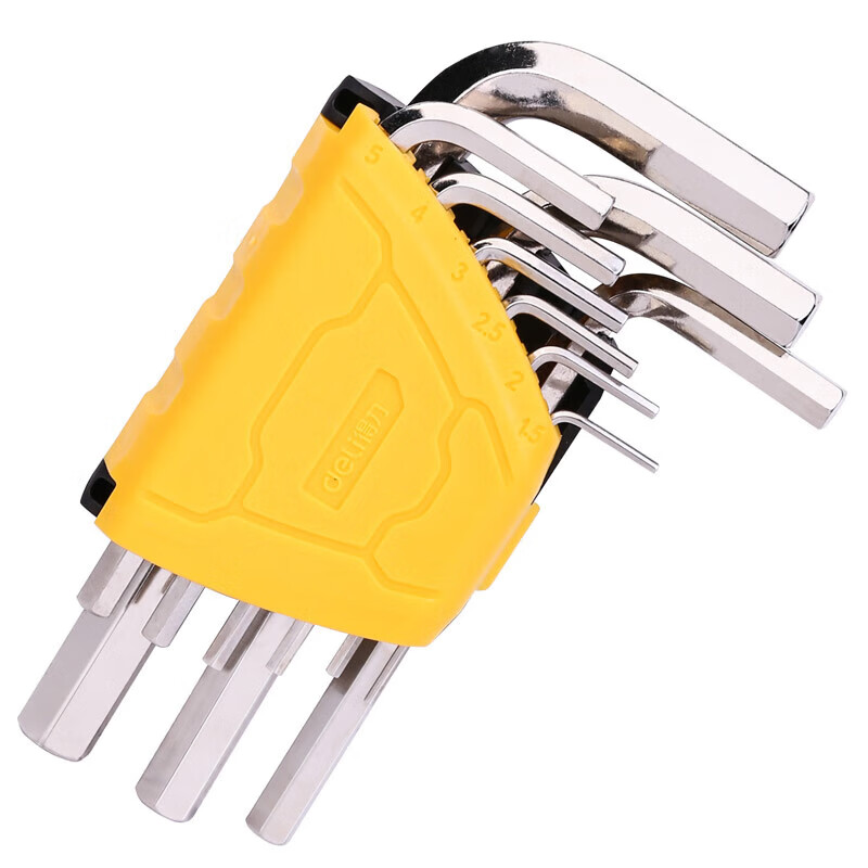 deli得力DL230009标准平头内六角组套9件套(黄)(套)