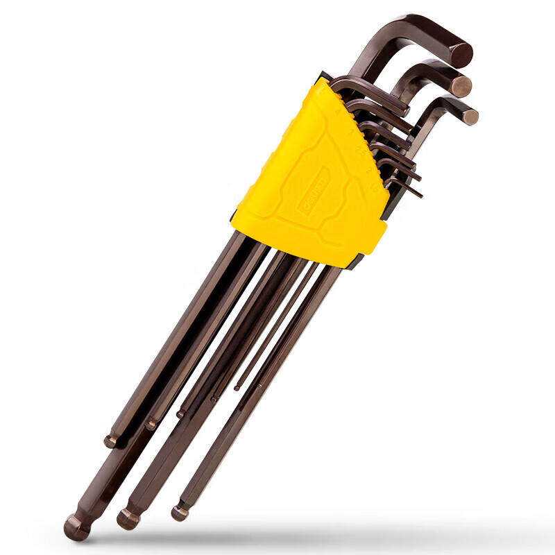 deli得力DL230809工业级古铜色特长球头内六角组套9件套S2(红)(套)