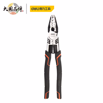 deli得力DL100110Z多功能钢丝钳10寸省力型高寿命铬钒钢(红)(把)