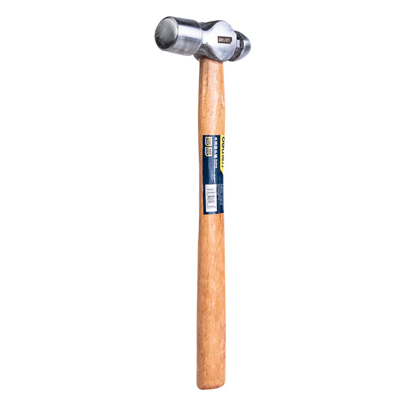 deli得力DL5145木柄圆头锤1lb(银)(把)