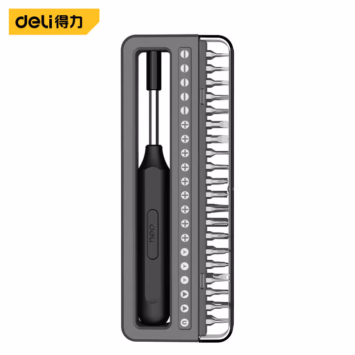 deli得力DL241041居家精密螺丝刀41件套电子维修塑柄款(灰)(套)