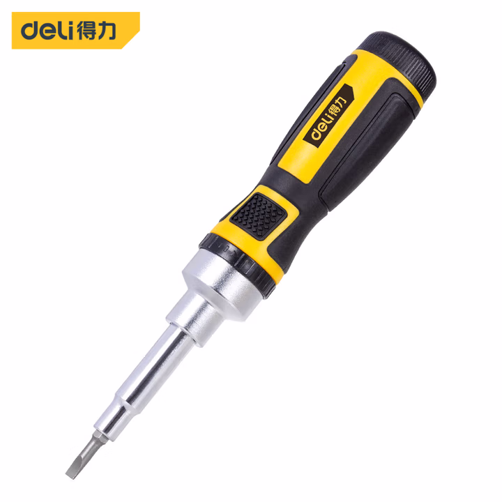deli得力DL260016多用棘轮螺丝批16合1铬钒钢(黄)(套)