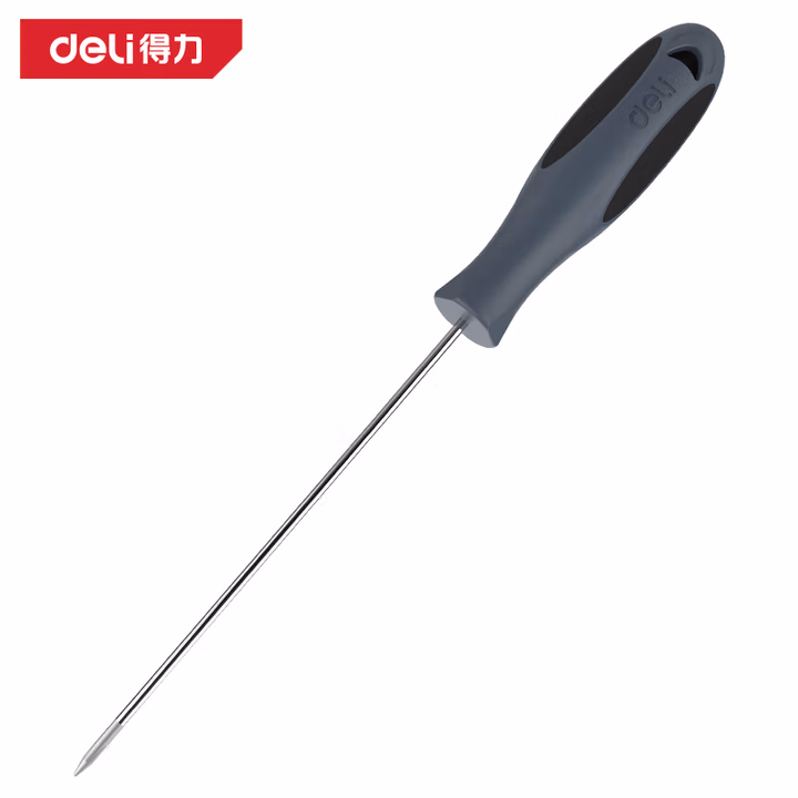 deli得力DL643100防滑柄十字螺丝批PH0x100mm_S2(灰)(把)
