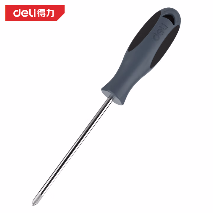 deli得力DL645075防滑柄十字螺丝批PH1x75mm_S2(灰)(把)
