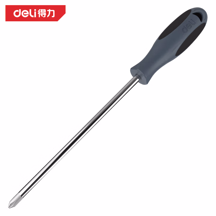 deli得力DL646150防滑柄十字螺丝批PH2x150mm_S2(灰)(把)