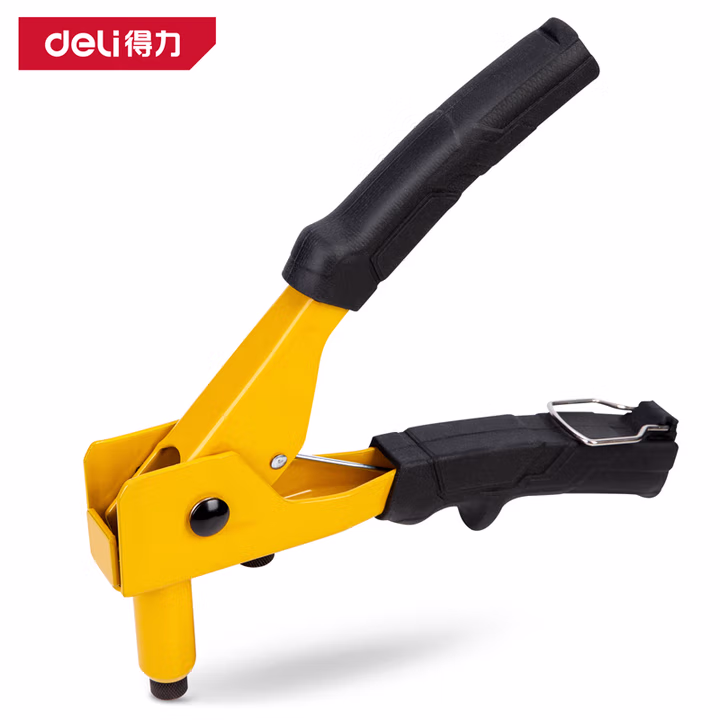 deli得力DL236010单把拉铆枪2.4-4.8mm双导嘴省力款(黄)(把)