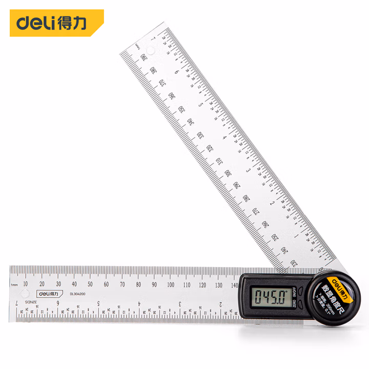 deli得力DL304200数显角度尺200mm塑料(黑)(把)