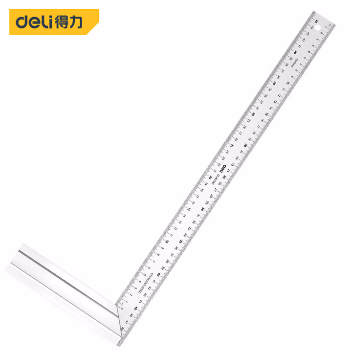 deli得力DL4038B角尺500mm反向刻度铝型材(银)(把)