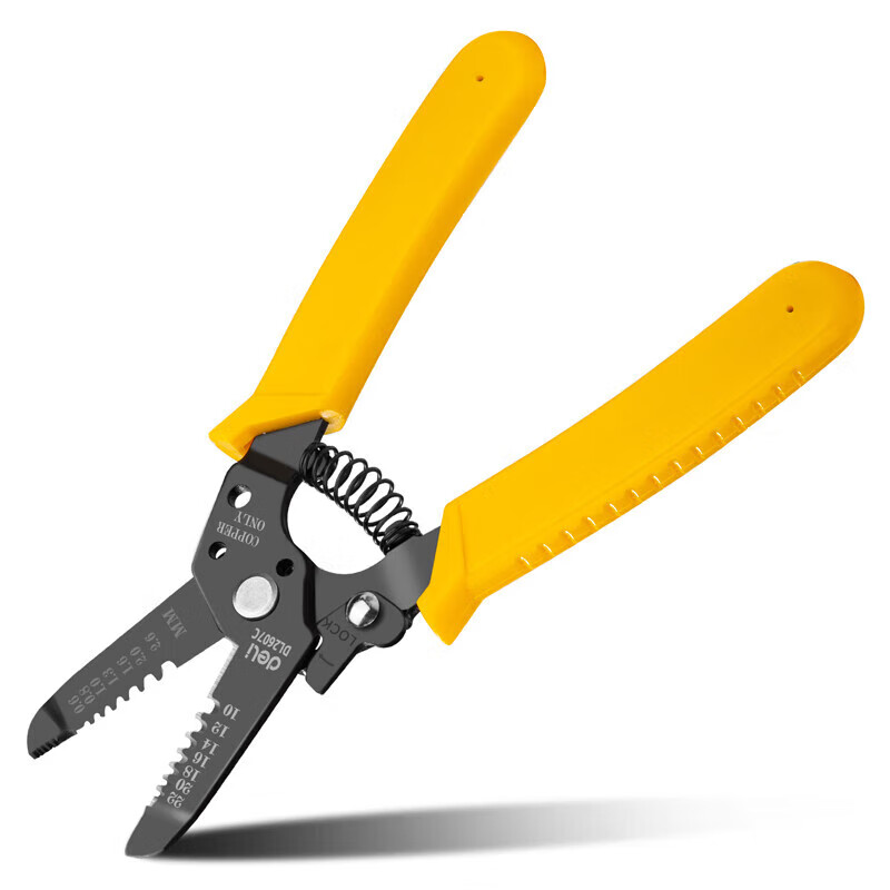 deli得力DL2607C剥线钳0.6-2.6mm(黄)(把)