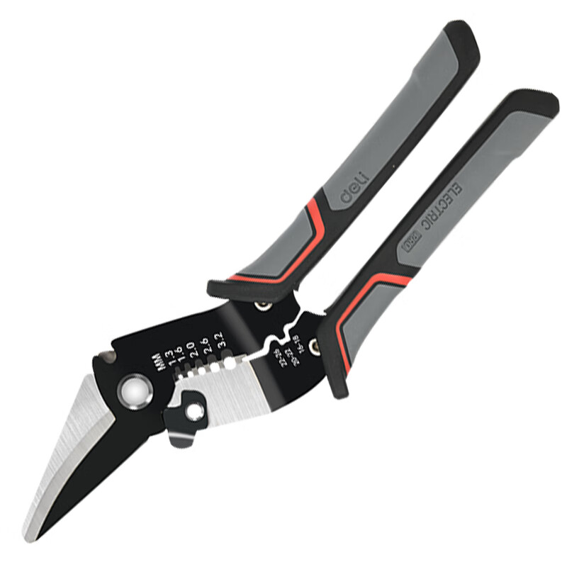 deli得力DL383013弯嘴电工剪1.3-3.2mm(黑)(把)