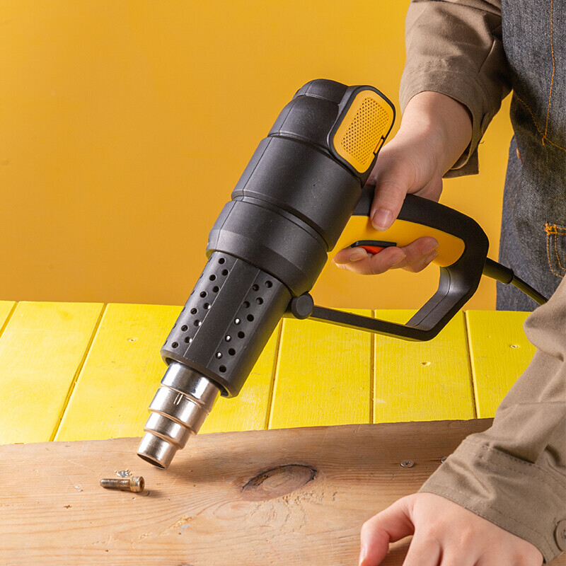 deli得力DL391200热风枪2000W数显调温护手(黄)(把)