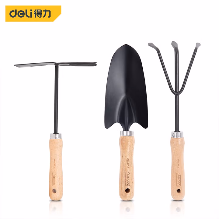 deli得力DL580833园艺三件套木柄(黑)(套)