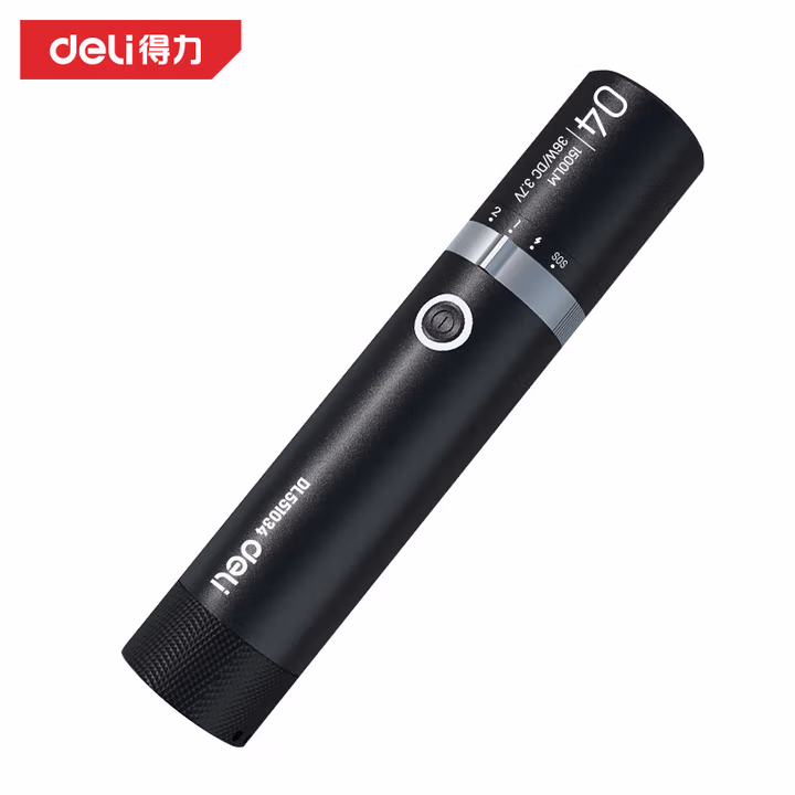 deli得力DL551034居家手电筒1500lm5000mAh(黑)(个)