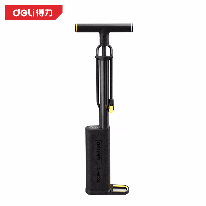 deli得力DL-QT008打气筒32x540mm双增压机械表(黑)(个)