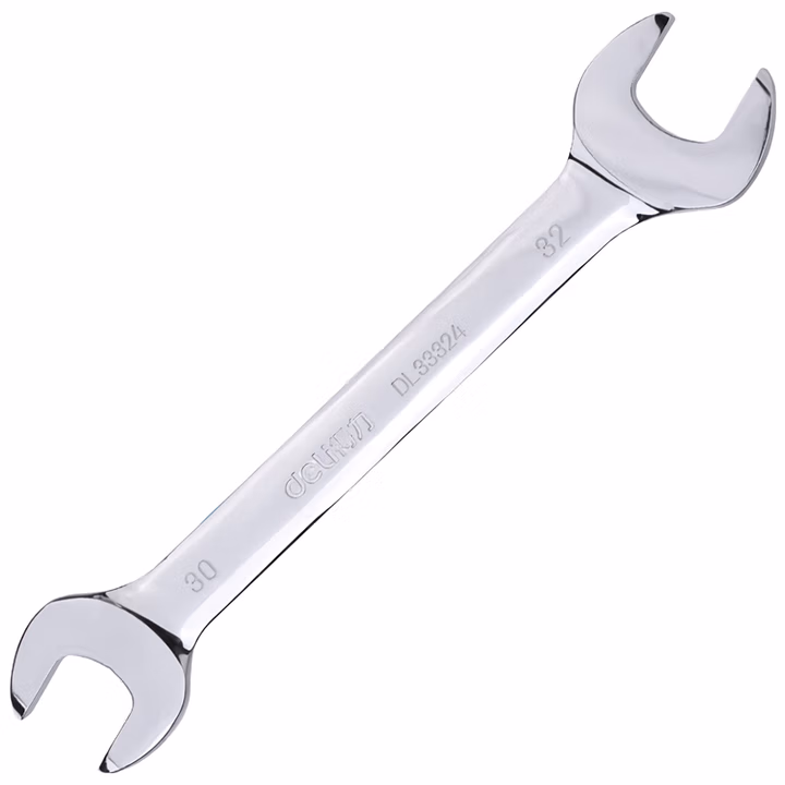deli得力DL33324镜面双开口扳手30x32mm铬钒钢(银)(把)