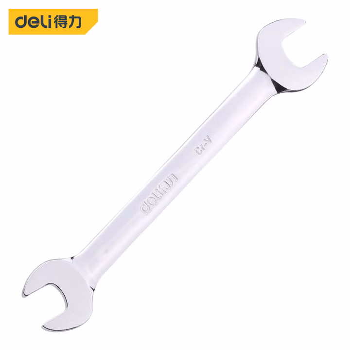 deli得力DL33320镜面双开口扳手21x23mm铬钒钢(银)(把)