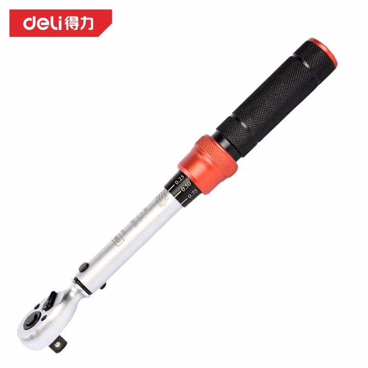 deli得力DL180025三级精度预置扭力扳手3/8寸5-25Nm(红(把