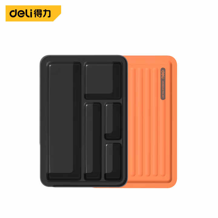 deli得力H1001-B层叠式工具组套-零件盒(橙)(个)