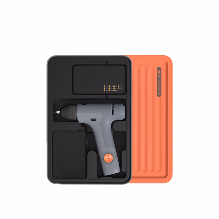 deli得力H1001-F层叠式工具组套-13件锂电工具套装(橙)(套)