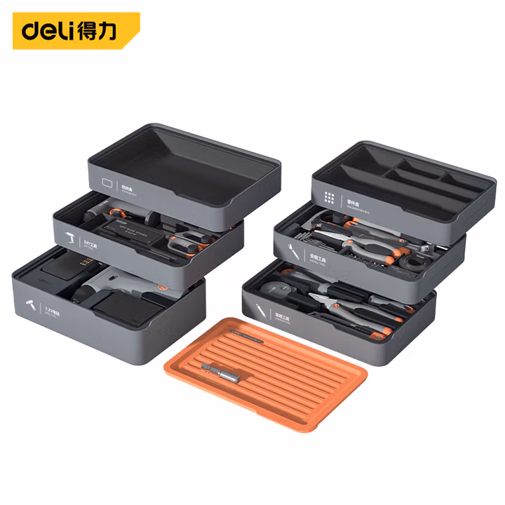 deli得力H1001-ABCDEF层叠式工具组套-ABCDEF六层(橙)(套)